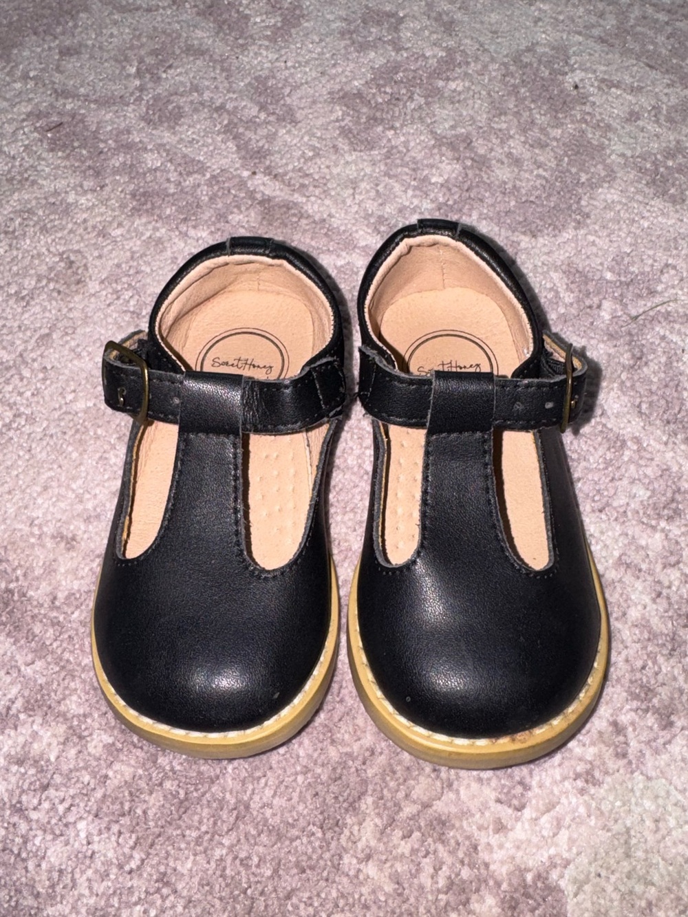 SweetHoney Baby Girl’s 6 Black Leather Sweet Mary Jane Flats Shoes